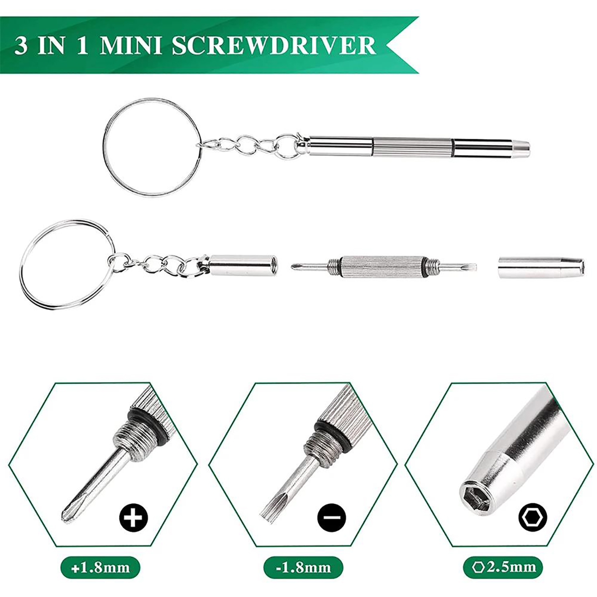 Watch Repair Tool Kit - 1/2/10 szt. Mini Śrubokręt 3 w