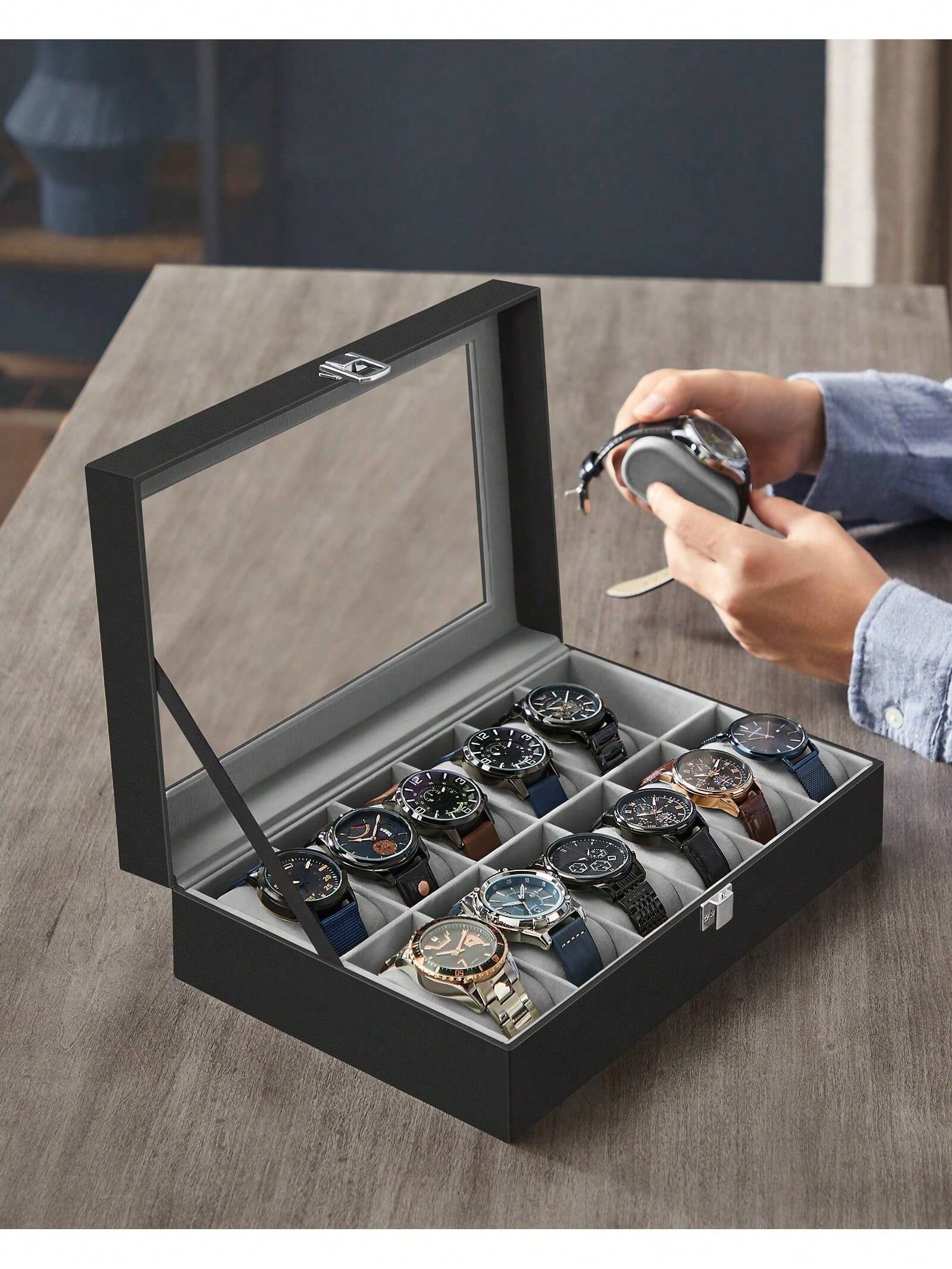 Pudełko na zegarki z 12 przegr – Jewelry Organizer Watches recenzja i cena